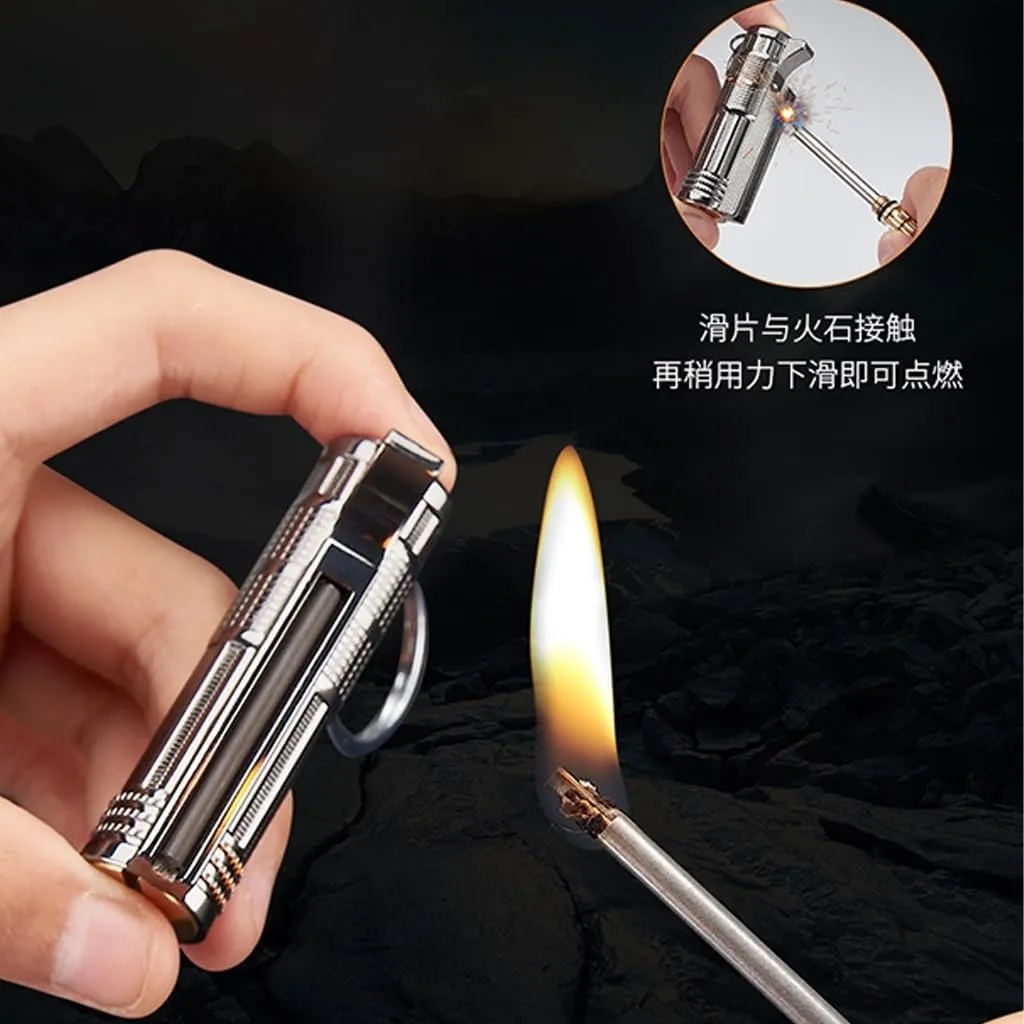 Forever Matches 2 Pack - Metal Keychain Survival Fire Starter | Flint Lighter with Bottle Opener, Portable Emergency Fire Starter for Camping, Hiking(2pc-Black)