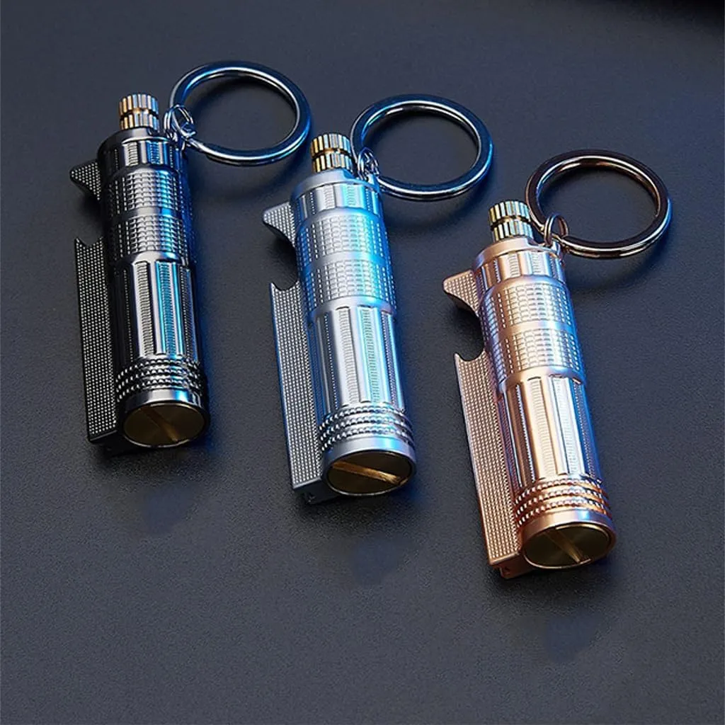 Forever Matches 2 Pack - Metal Keychain Survival Fire Starter | Flint Lighter with Bottle Opener, Portable Emergency Fire Starter for Camping, Hiking(2pc-Black)