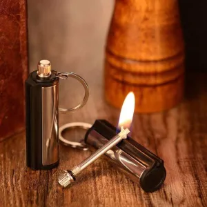 Forever Water and Windproof Lighter, Stainless Steel Key Chain, Small and Portable, Emergency Fire Starter Kit. Pack of 6 and 10