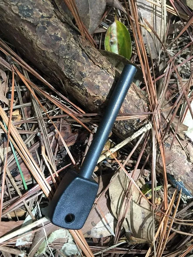 FOSTAR 3 PCS Tactical Ferro (Ferrocerium) Rods, Bushcraft Flint Fire Starter with Easy Grip Handle, 5/16 Inch Thick Waterproof Fire Steel Magnesium Camping Tool Kit