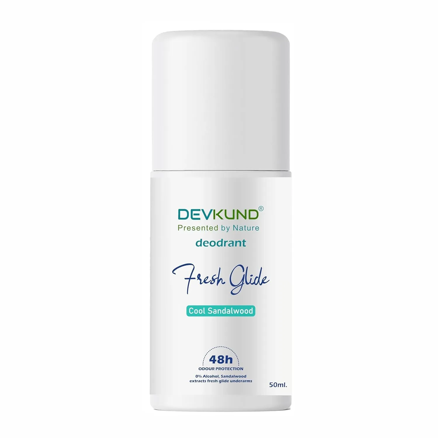 Fresh Glide Underarm Roll On Deodorant With Cool Sandalwood, Glycerine, Removes Odour, Keeps Skin Fresh & Clean, Alcohol Free, 50 ml