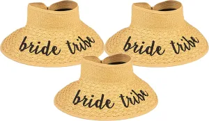 Funky Junque Women’s Sun Visor Wide Brim Straw Roll up Ponytail Hat