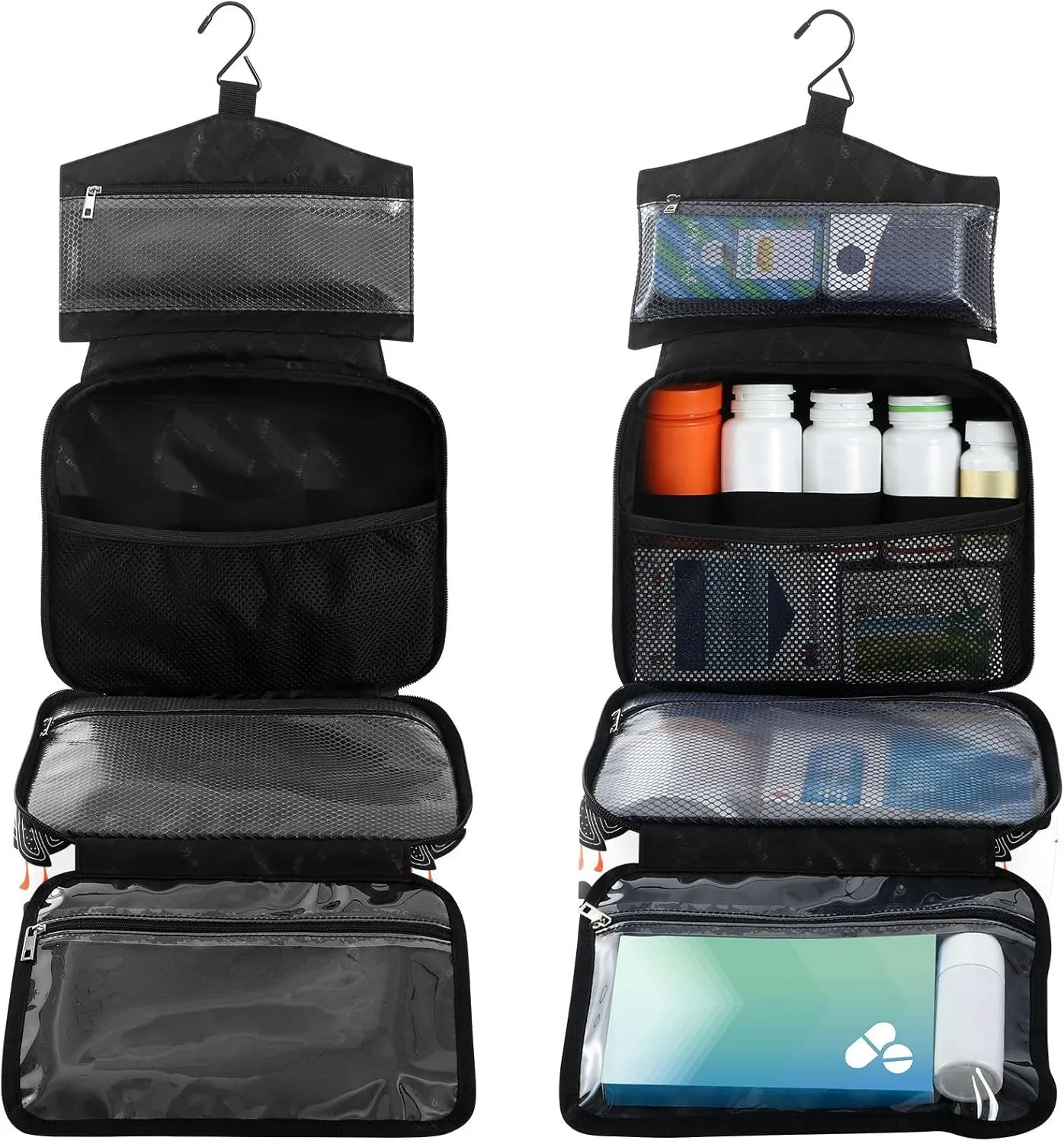 Fustylead Black Goose with Geometric Elements Large Medical Storage Bag with Zipper Empty First Aid Bag Trauma Kit for Traveling Hiking Camping Backpacking