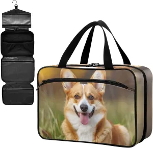 Fustylead Cute Welsh Corgi Dog on The Lawn Large Medical Supplies Organizer Bag with Zipper Empty First Aid Bag Trauma Kit for Traveling Hiking Camping