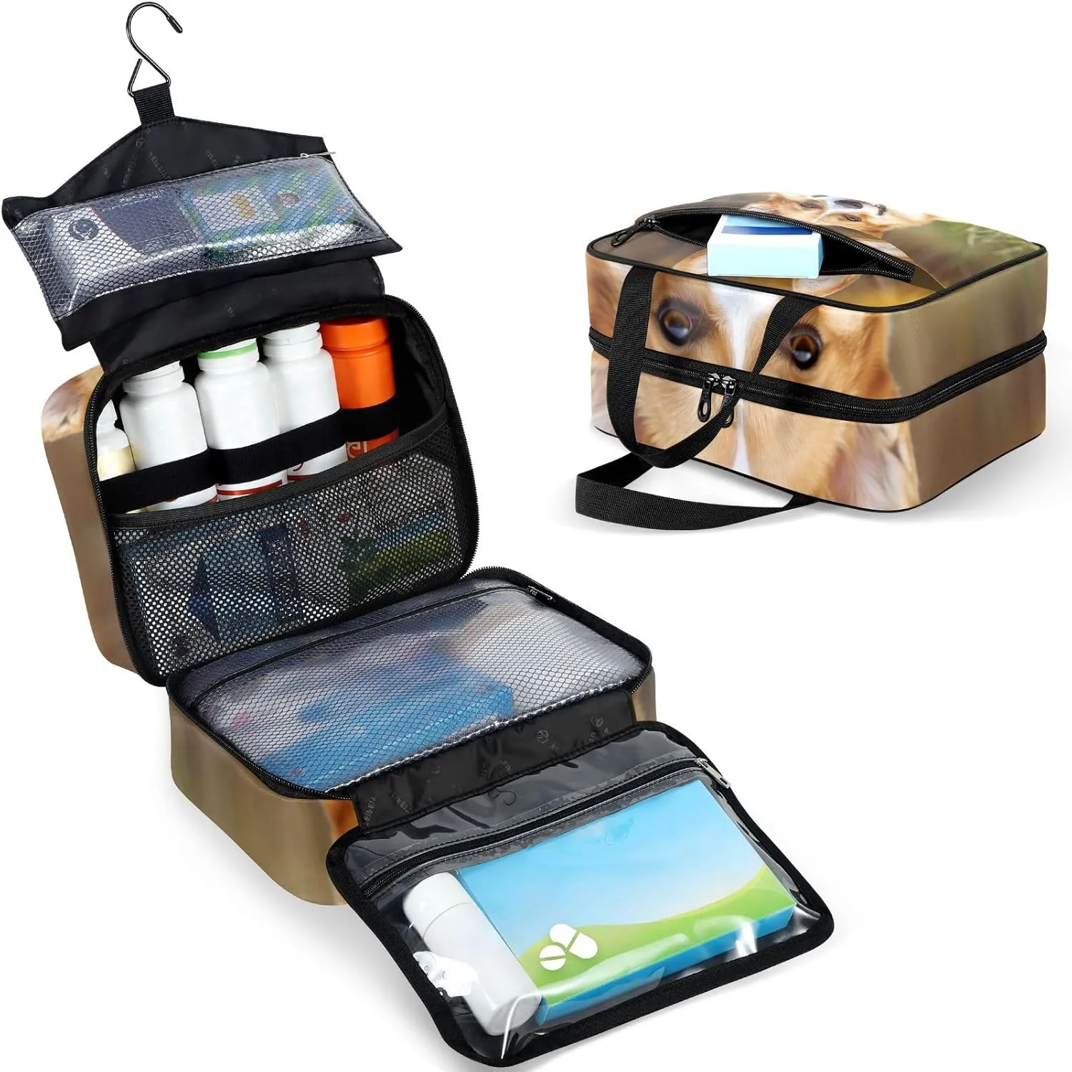 Fustylead Cute Welsh Corgi Dog on The Lawn Large Medical Supplies Organizer Bag with Zipper Empty First Aid Bag Trauma Kit for Traveling Hiking Camping