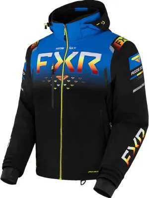 FXR Men's Helium X 2-in-1 Snowmobile Jacket 2023 (Black/Blue/Inferno - X-Small)