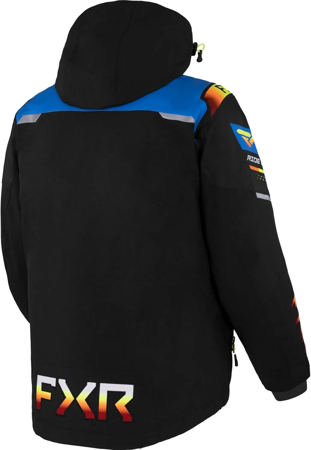 FXR Men's Helium X 2-in-1 Snowmobile Jacket 2023 (Black/Blue/Inferno - X-Small)