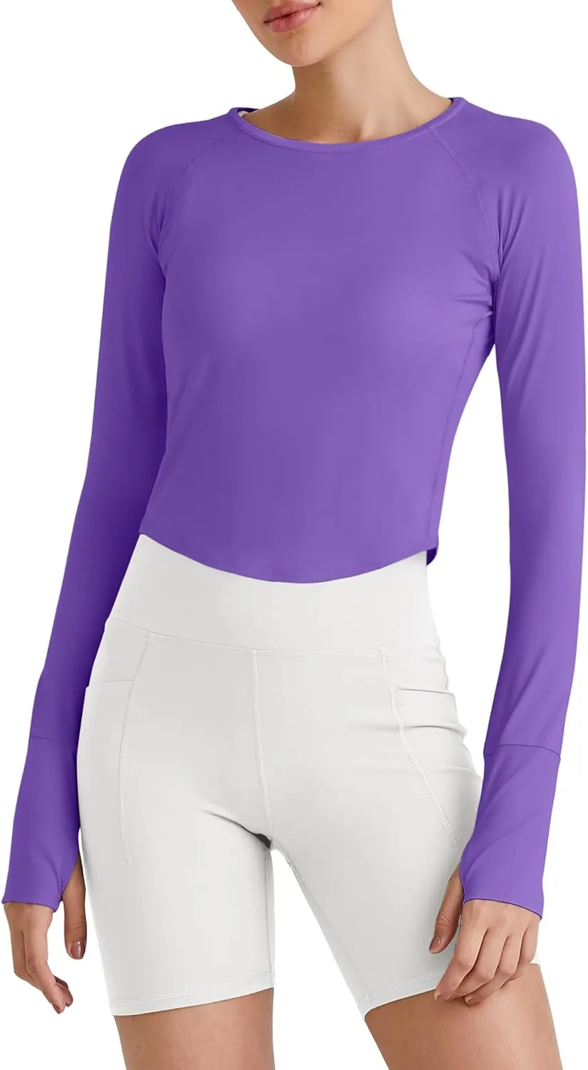 G4Free UPF 50  Rash Guard for Women Long Sleeve Workout Tops Lightweight Sun Shirts UV Protection Athletic Hiking