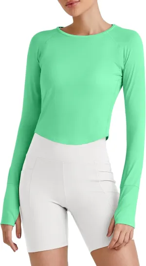 G4Free UPF 50  Rash Guard for Women Long Sleeve Workout Tops Lightweight Sun Shirts UV Protection Athletic Hiking