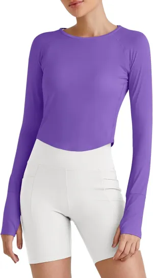 G4Free UPF 50  Rash Guard for Women Long Sleeve Workout Tops Lightweight Sun Shirts UV Protection Athletic Hiking