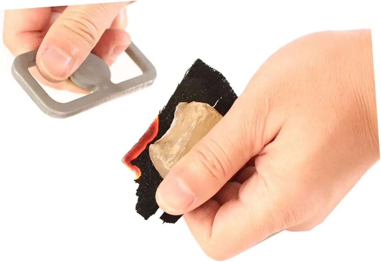 Gadpiparty 2pcs Portable Fire Starter Tool High for Camping Hiking and Survival Fire Starting for Outdoor Bonfires and Emergencies Grey