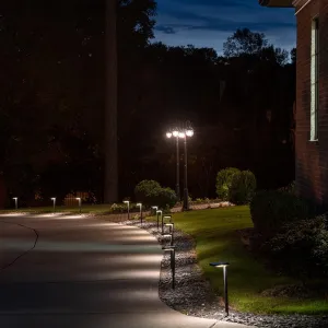 Gama Sonic Contemporary Square Solar Path Light with 3 Ground Stake Mounting Options, Warm White LED, Bronze, 2-Pack (117iP290480)
