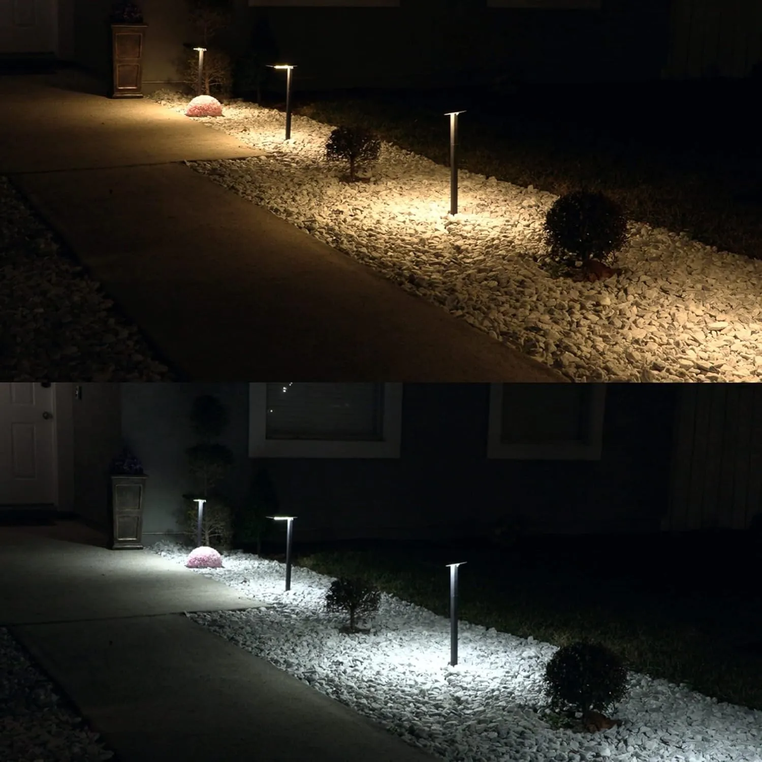 Gama Sonic Contemporary Square Solar Path Light with 3 Ground Stake Mounting Options, Warm White LED, Bronze, 2-Pack (117iP290480)