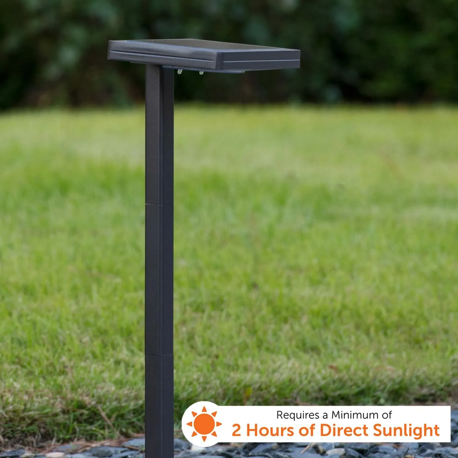 Gama Sonic Contemporary Square Solar Path Light with 3 Ground Stake Mounting Options, Warm White LED, Bronze, 2-Pack (117iP290480)
