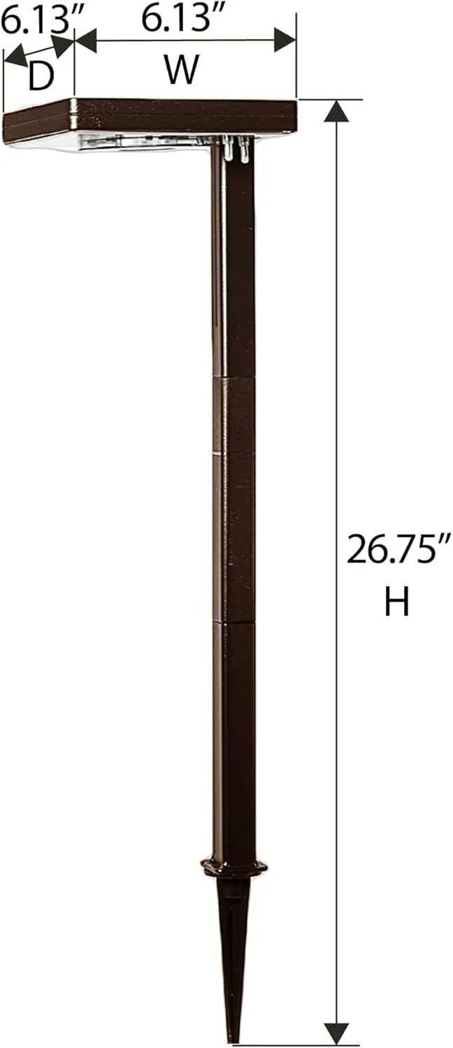 Gama Sonic Contemporary Square Solar Path Light with 3 Ground Stake Mounting Options, Warm White LED, Bronze, 2-Pack (117iP290480)