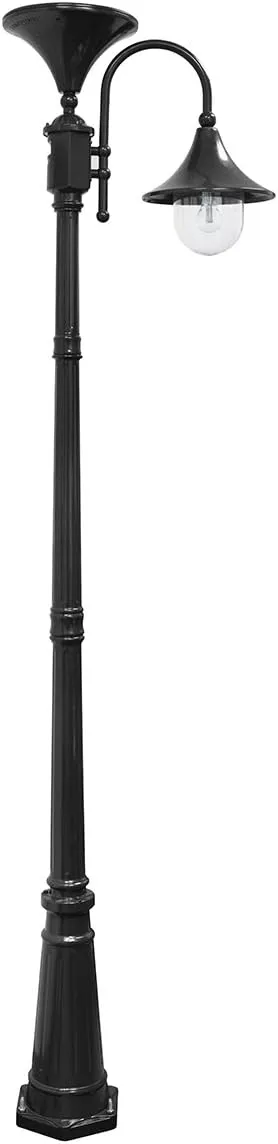 Gama Sonic Everest 92 in. Black Modern LED Solar Landscape Lamp Post Light Black