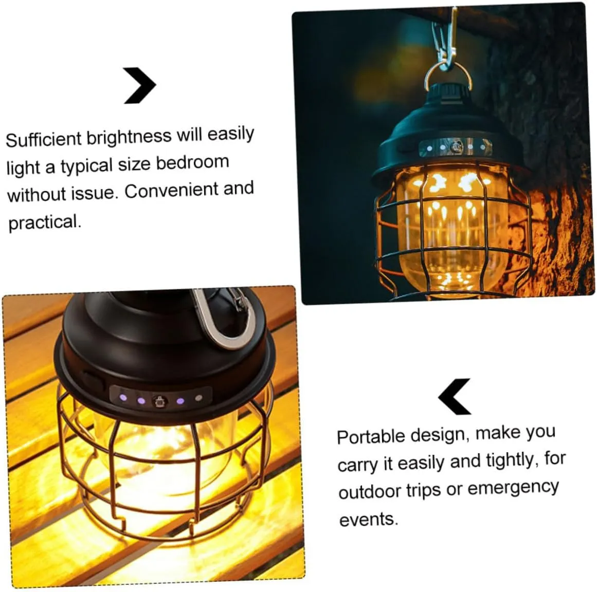 GANAZONO Sturdy Rechargeable Camping Light Led Camping Lamps Hiking Tool for Outdoor