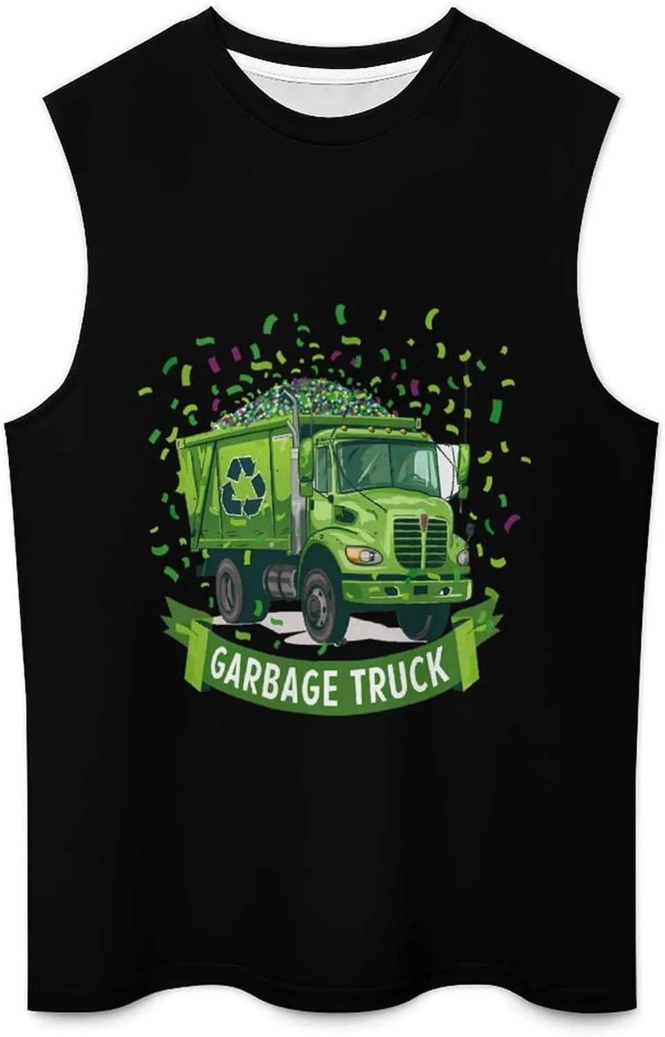 Garbage Truck Mens Sleeveless Shirts Quick Dry Gym Workout Tank Top