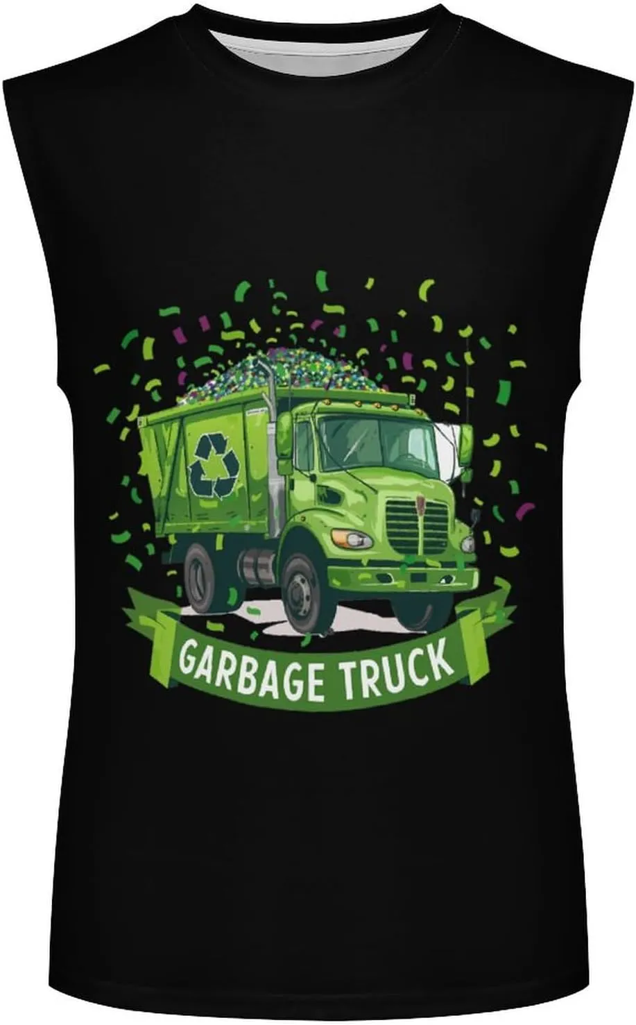 Garbage Truck Mens Sleeveless Shirts Quick Dry Gym Workout Tank Top