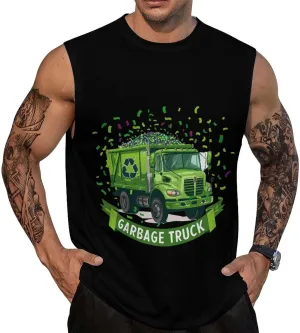 Garbage Truck Mens Sleeveless Shirts Quick Dry Gym Workout Tank Top