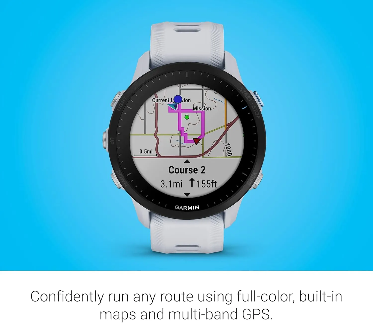 Garmin Forerunner® 955, GPS Running Smartwatch, Tailored to Triathletes, Long-Lasting Battery, Whitestone (Renewed)