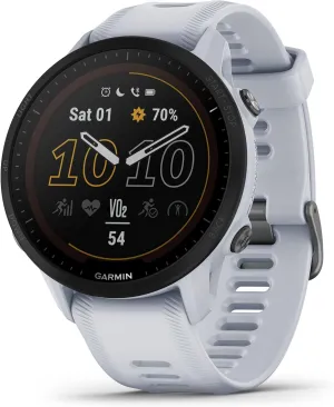 Garmin Forerunner® 955, GPS Running Smartwatch, Tailored to Triathletes, Long-Lasting Battery, Whitestone (Renewed)