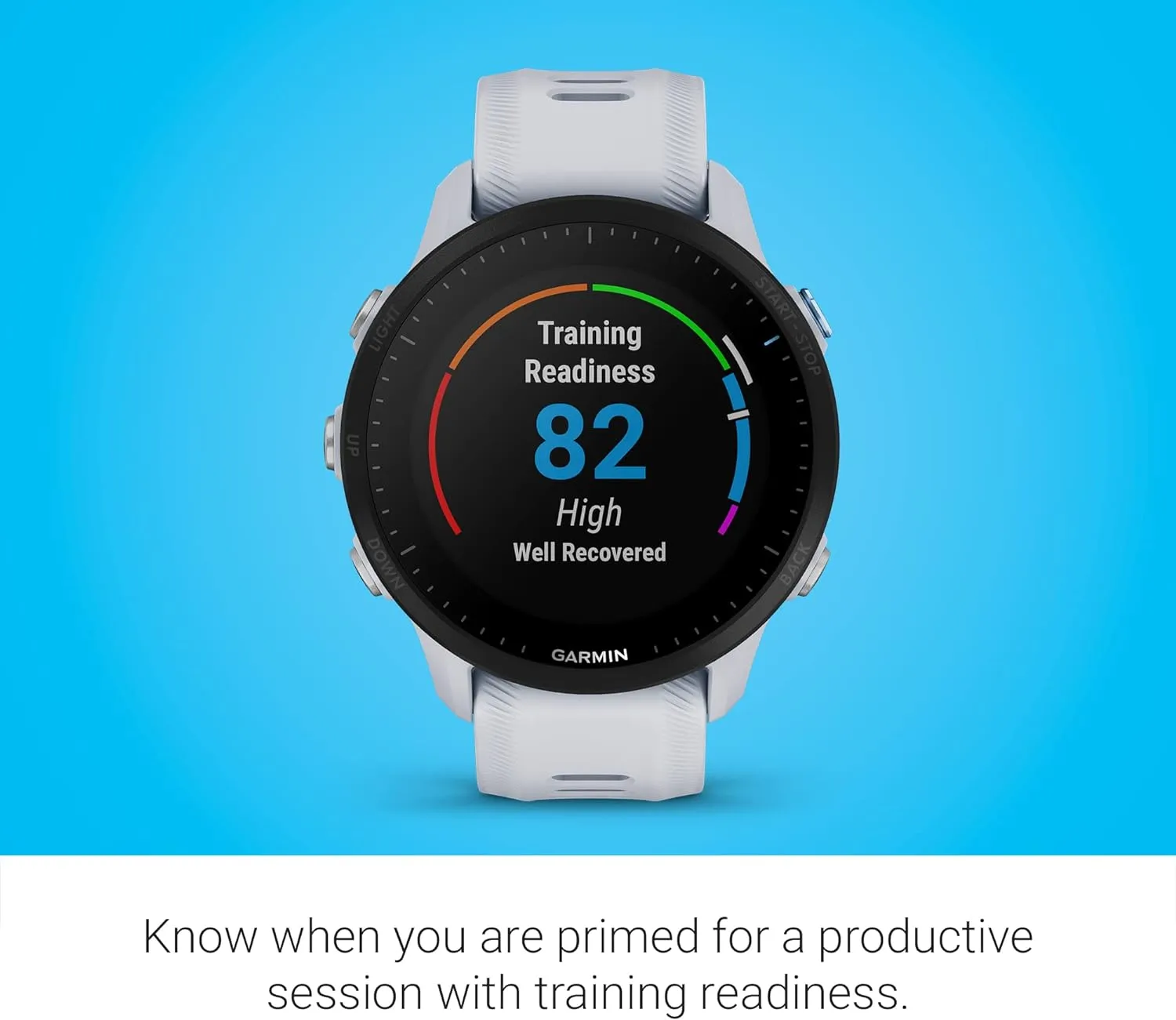 Garmin Forerunner® 955, GPS Running Smartwatch, Tailored to Triathletes, Long-Lasting Battery, Whitestone (Renewed)
