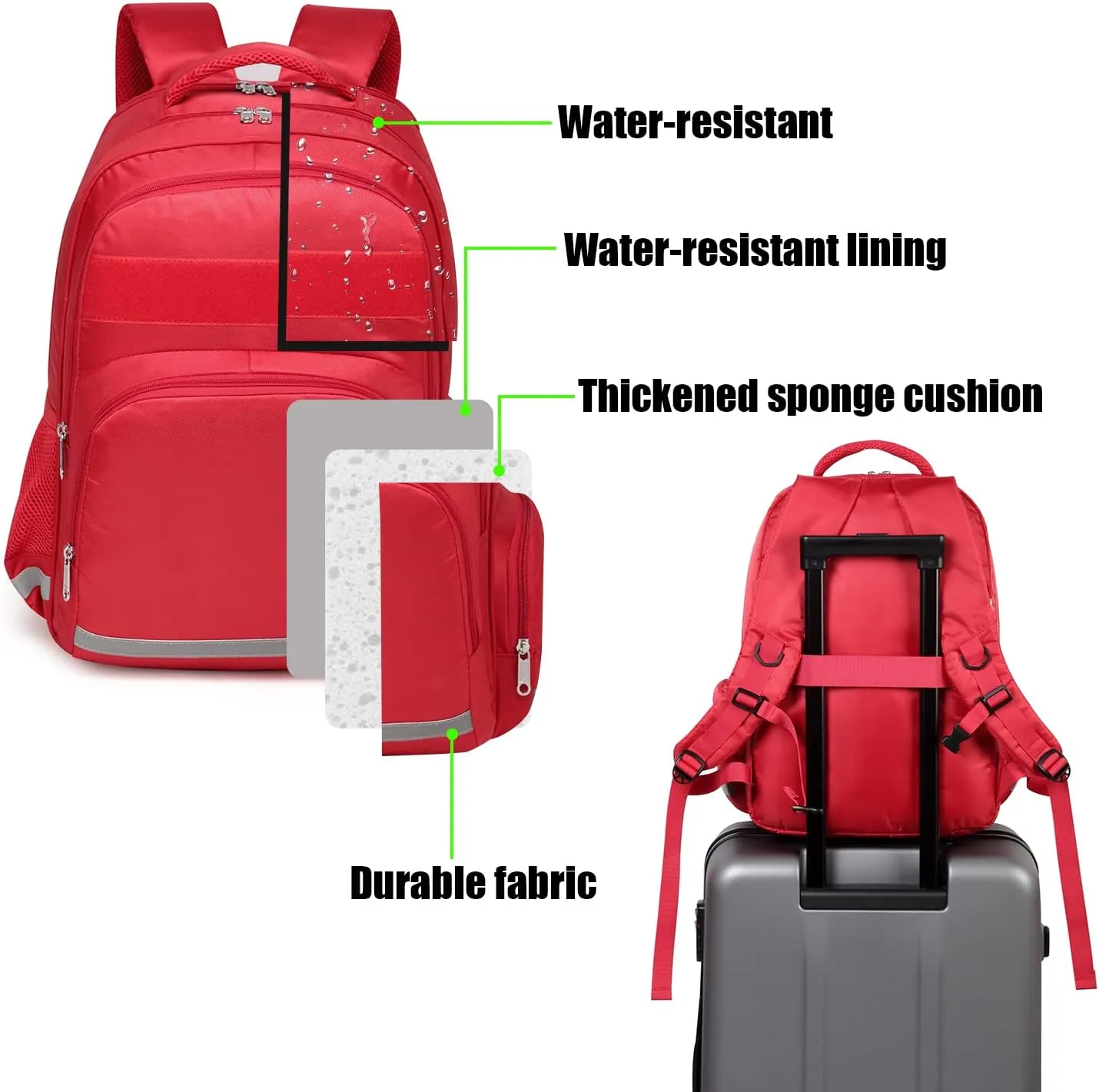 Gatycallaty First Aid Backpack Medical Emt First Responder Bag Empty Ems Emergency Home Health Hiking Trauma Travel Camping (medical red, Large)