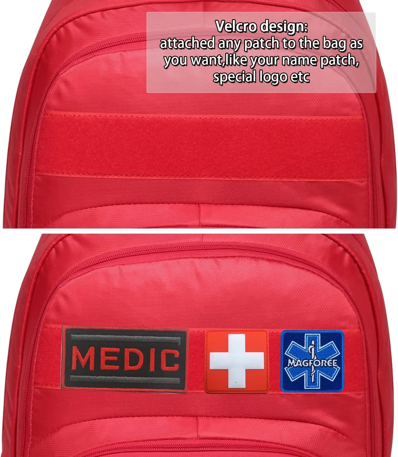 Gatycallaty First Aid Backpack Medical Emt First Responder Bag Empty Ems Emergency Home Health Hiking Trauma Travel Camping (medical red, Large)
