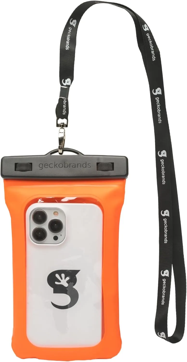 geckobrands Float Phone Dry Bag - Waterproof & Floating Phone Pouch – Fits Most iPhone and Samsung Galaxy Models