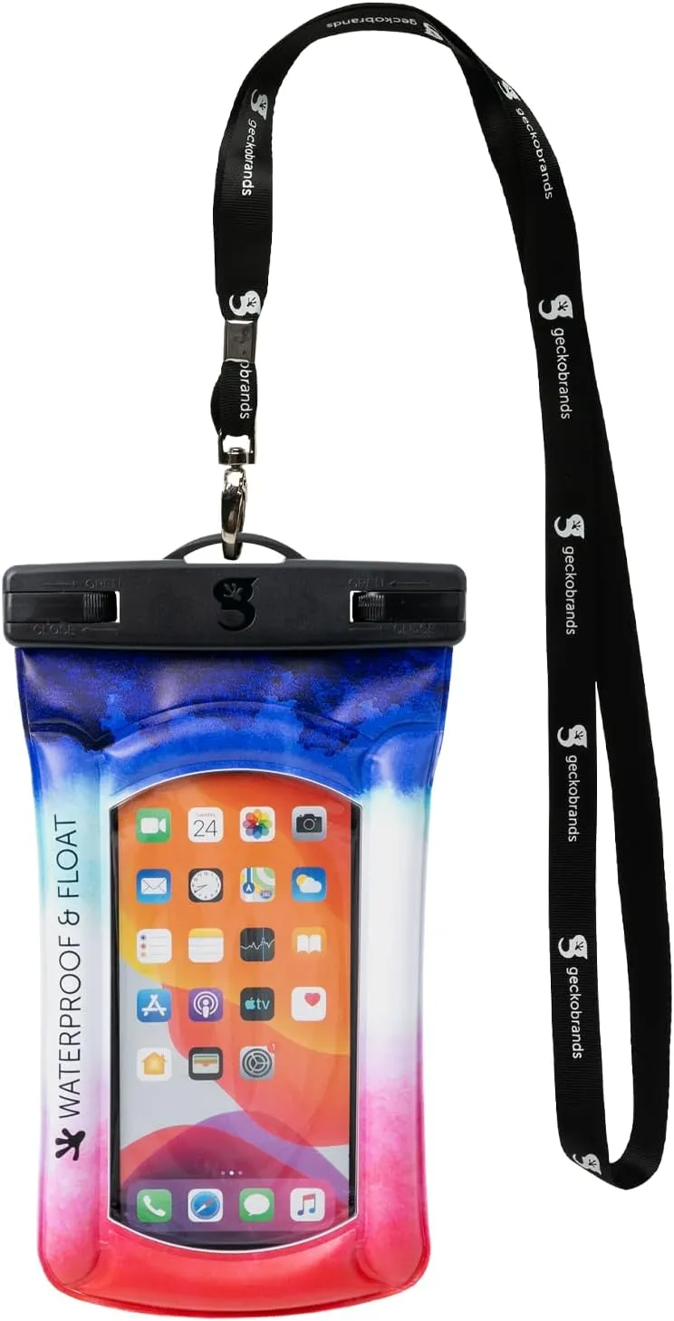 geckobrands Float Phone Dry Bag - Waterproof & Floating Phone Pouch – Fits Most iPhone and Samsung Galaxy Models