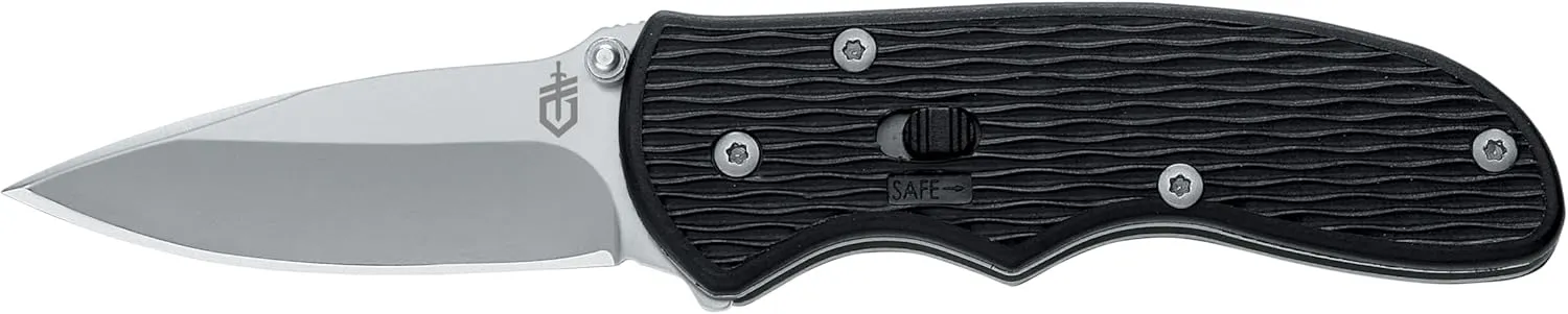 Gerber Gear Mini-Fast Draw Knife, Assisted Opening, Fine Edge [22-41526], Black / Stainless