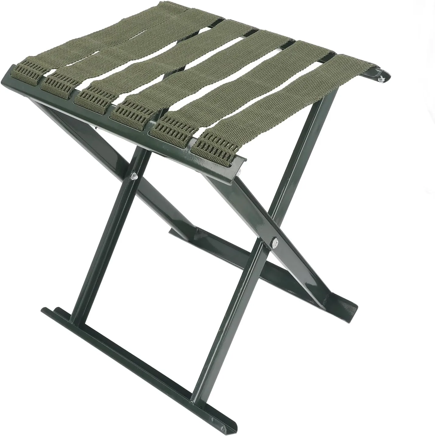 gernie Folding Stool, Portable Heavy Duty Camping Stool, Hold up to 600 lbs, Outdoor Portable Chair, Compact Folding Chair for Camping Fishing Walking Hiking Gardening and Beach (A)