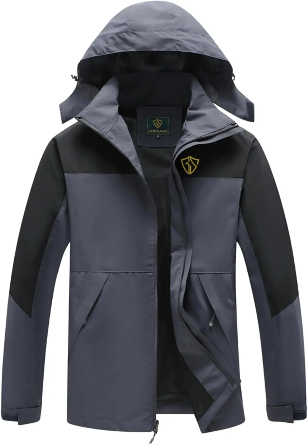 GIISAM Rain Jacket for Men, Mens Waterproof Raincoat Lightweight Rain Jackets Outdoor Rain Coat Windbreaker with Hood