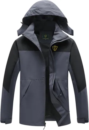GIISAM Rain Jacket for Men, Mens Waterproof Raincoat Lightweight Rain Jackets Outdoor Rain Coat Windbreaker with Hood
