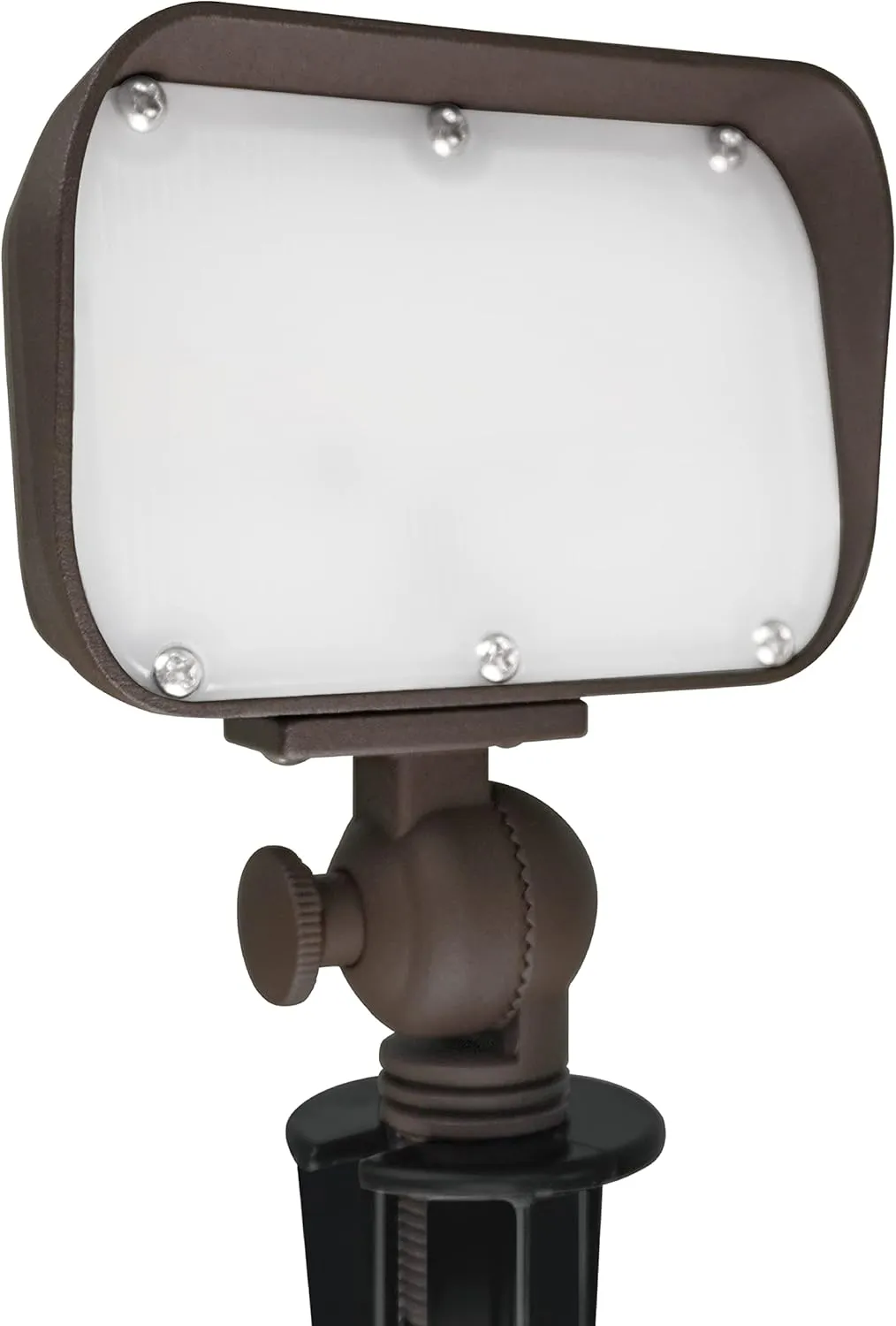 GKOLED 7W LED Outdoor Flood Light, Low Voltage Landscape Lighting, Waterproof Security Wall Lighting Fixture, 9-15V, 480 Lumen, 3000K, 1/2" Adjustable Knuckle Mount, Die-cast Aluminum, Brown