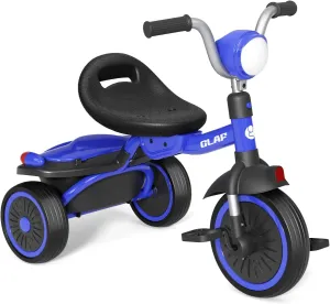 Glaf Tricycle for Toddler 1-3 Bike Kids Tricycle Trike Toddler Bike for 2-4 Year Olds Toys Baby Bike with Adjustable Seat and Storage Basket Birthday Gifts for Toddlers 1  Years Old Boys Girl (Blue)