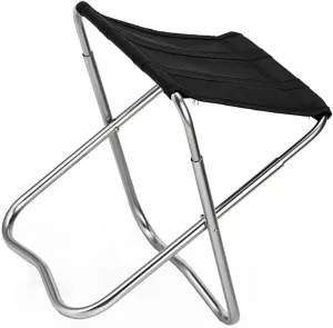 GLEAVI 1pc Lightweight Portable Folding Fishing Chair Heavy Duty Outdoor Stool for Camping and Hiking Easy Setup Compact Design Black