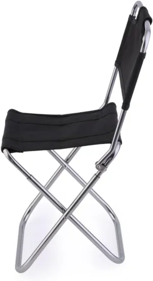 GLEAVI Portable Chair with Backrest Lightweight Aluminum Alloy Camp Stool for Outdoor Use Supports for Camping Fishing Travel and Home Black