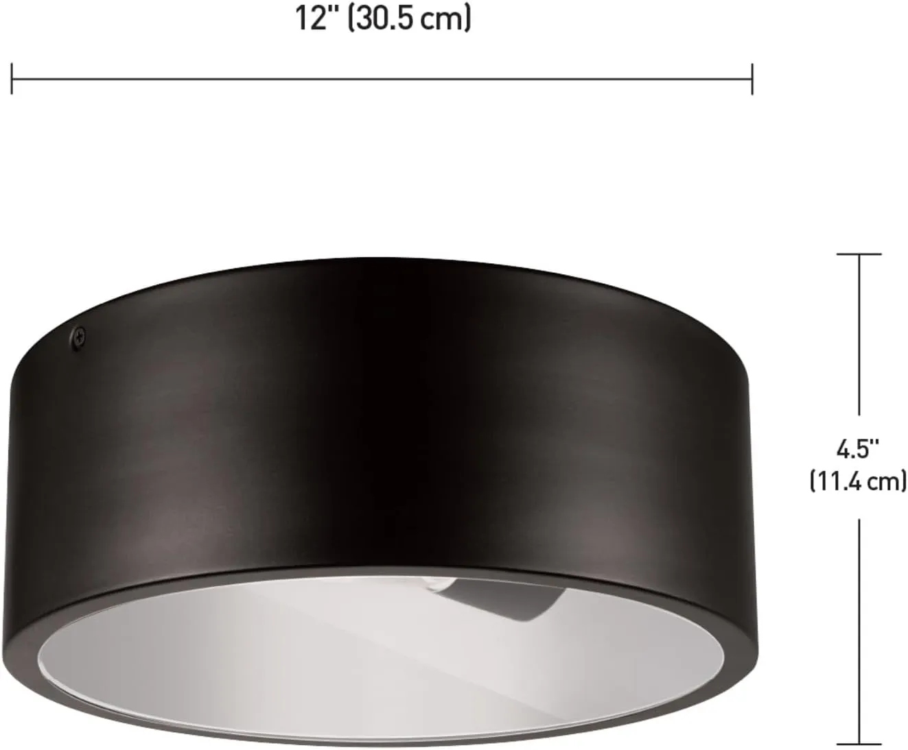 GLOBE Electric 44479 Teagan 1-Light Outdoor Indoor Flush Mount Ceiling Light, Dark Bronze, Clear Glass Shade, Bulb Not Included