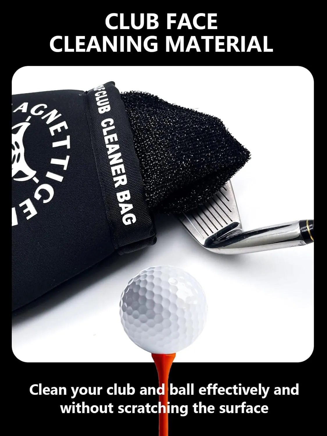 Golf Club Cleaner Bag& Ball Cleaning Bag, Waterproof Cleaning Double Layer Technology, Detachable Clips, Machine Washable, Neoprene Dry Outer Layer, Golf Equipment Quick Cleaning Accessories Gifts