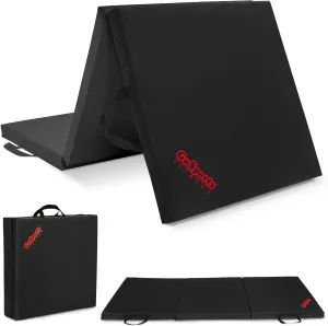 GoSports 2 inch Thick 6 ft x 2 ft Tri-Fold Exercise Fitness Mat - Great For Workouts, Yoga, Stretching