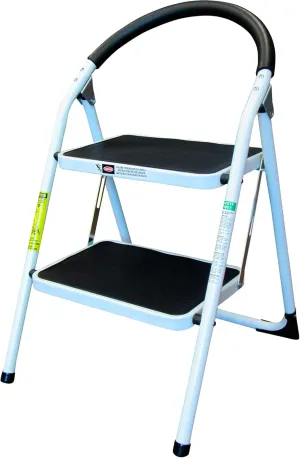 Grip 2-Step Folding Stool, 21 1/2in.L x 18in.D x 30 3/4in.H, 225-Lb. Capacity, Model# 54099