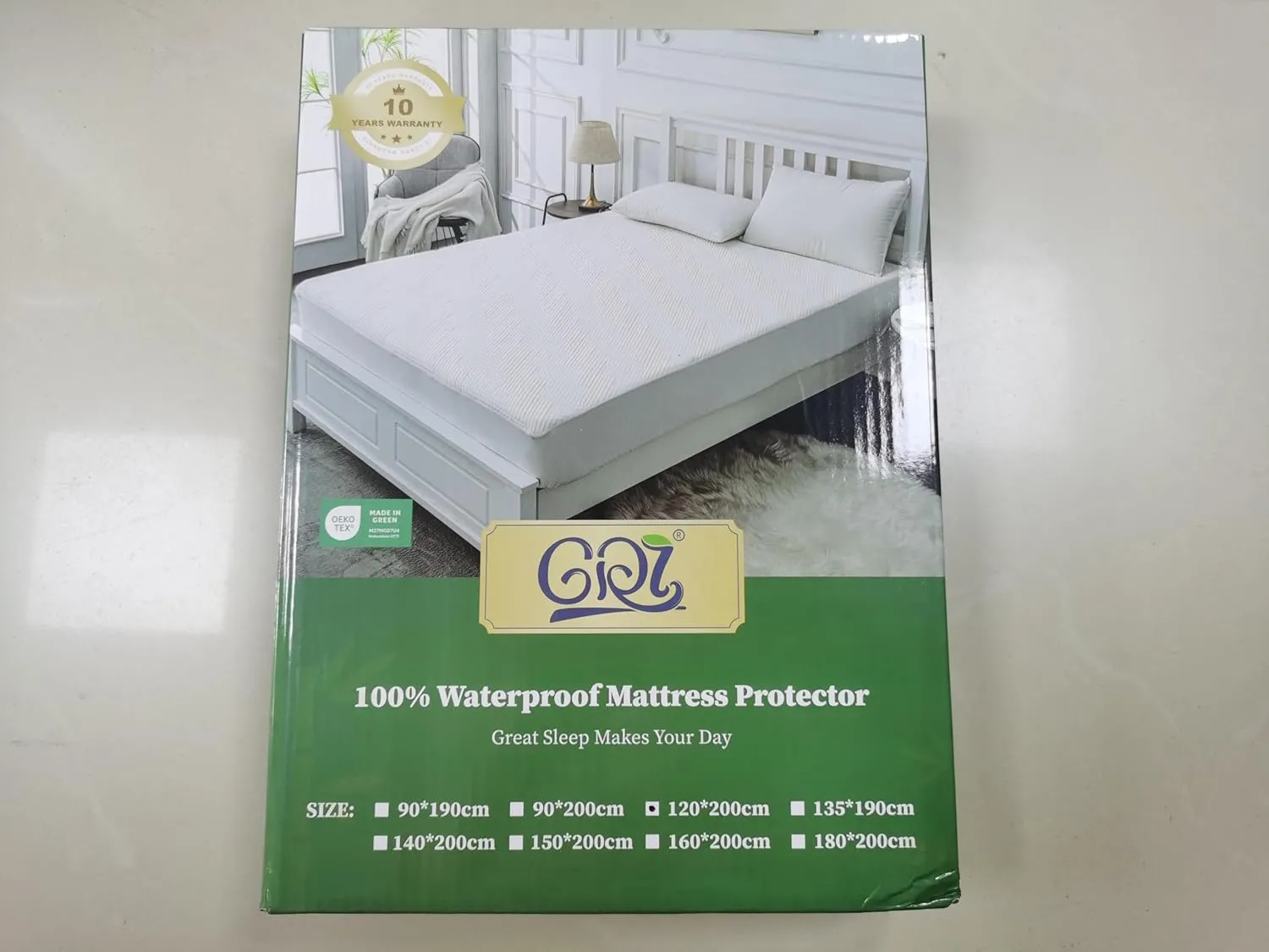 GRT Rayon Bamboo Waterproof Mattress Protector Cal King Size - 3D Air Fiber Cooling Mattress Cover Breathable Ultra Soft, Mattress Pad Noiseless Fits up to 26'' Deep Pocket Mattress Machine Washable