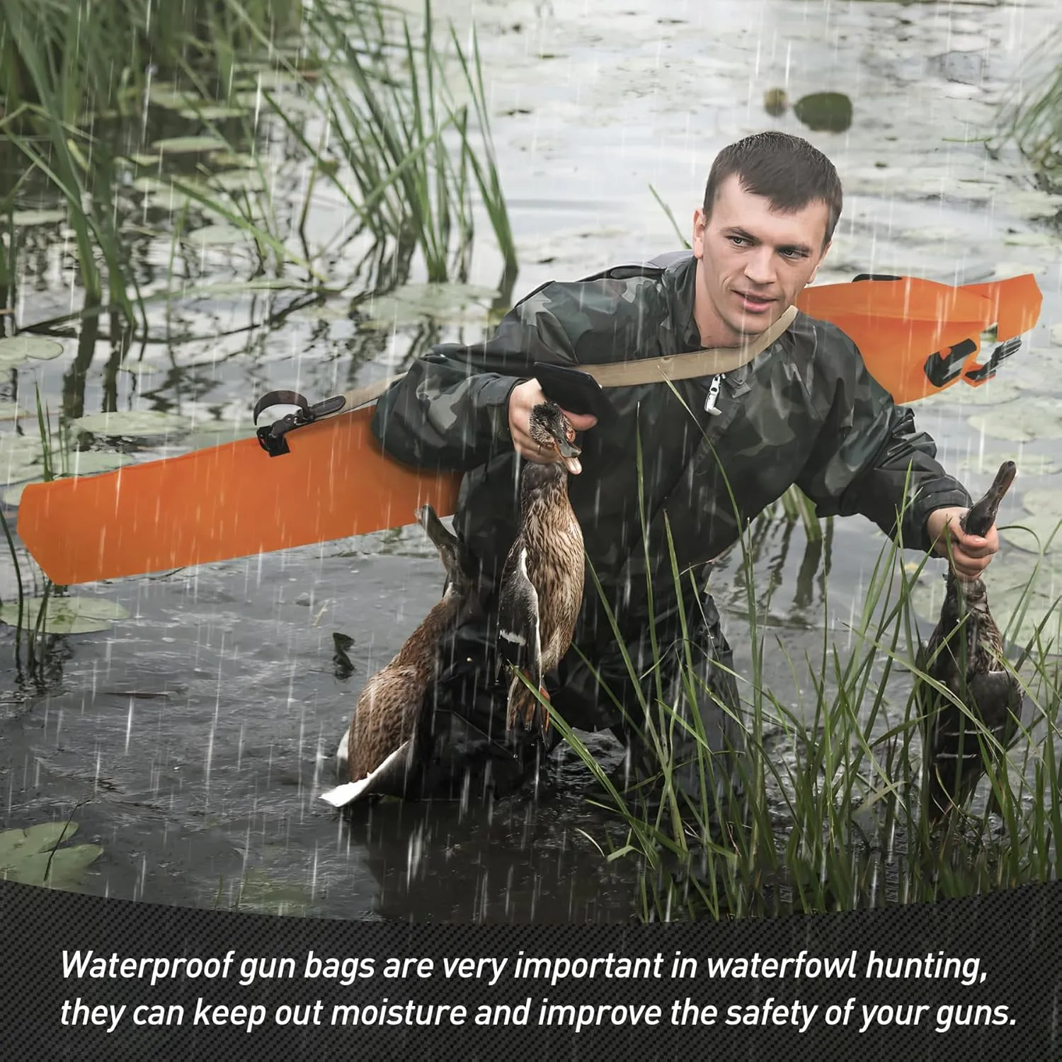 GUGULUZA Waterproof Bag for Rifle Case Shotgun Bag, Roll-Top Closure Lightweight & Floating Bag Cover, Wet Bag for Duck Hunting, Swamps & Water Sports