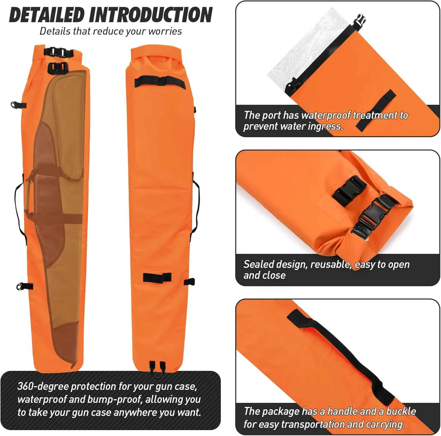 GUGULUZA Waterproof Bag for Rifle Case Shotgun Bag, Roll-Top Closure Lightweight & Floating Bag Cover, Wet Bag for Duck Hunting, Swamps & Water Sports