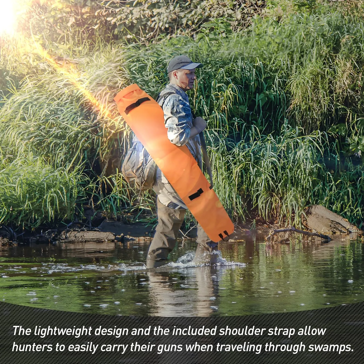 GUGULUZA Waterproof Bag for Rifle Case Shotgun Bag, Roll-Top Closure Lightweight & Floating Bag Cover, Wet Bag for Duck Hunting, Swamps & Water Sports