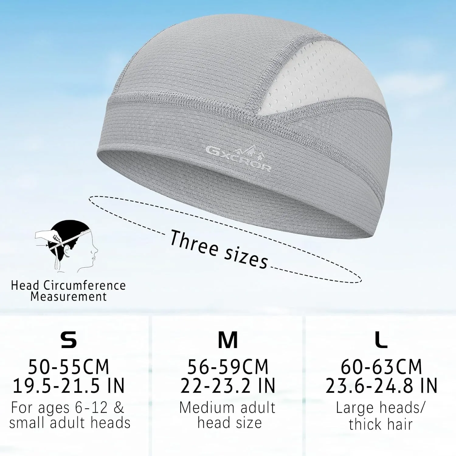GXCROR Cooling Skull Cap for Men Women Sweat-Wicking Breathable Mesh Liner for Helmets, Summer Cycling Motorcycle