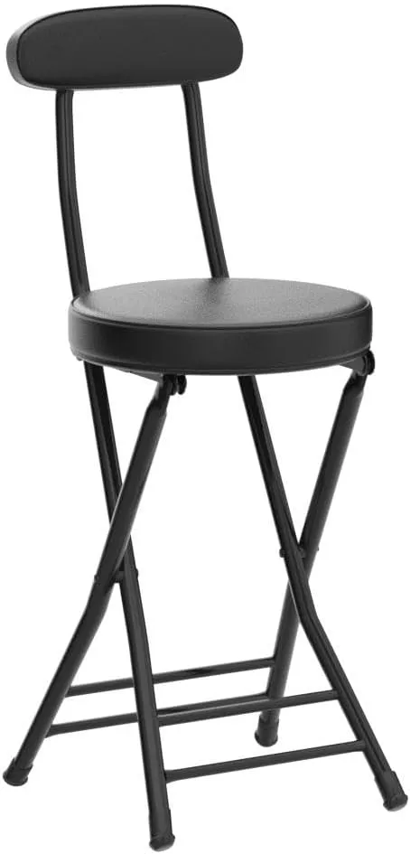 H HOMEWINS Cushioned Padded Folding Stool,18.7-Inch Counter Height Bar Stool,Portable Folding Stool with Handle for Fishing Hiking Gardening Travel BBQ
