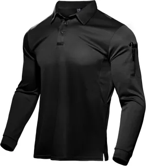 Haimont Men's Performance Dry Fit Polo Shirt Short and Long Sleeve Golf Collared T-Shirts for Tactical Outdoor Hiking